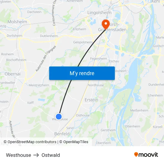 Westhouse to Ostwald map