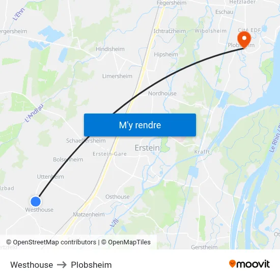 Westhouse to Plobsheim map