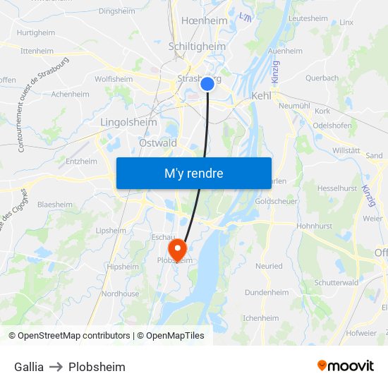 Gallia to Plobsheim map
