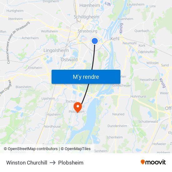 Winston Churchill to Plobsheim map