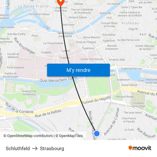 Schluthfeld to Strasbourg map