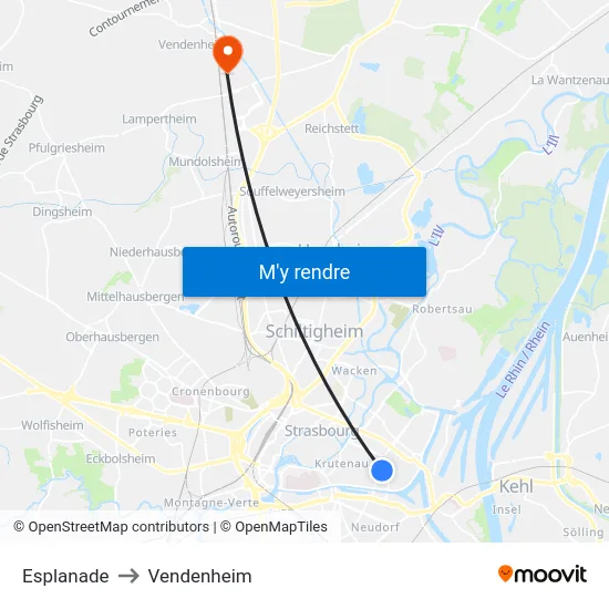 Esplanade to Vendenheim map