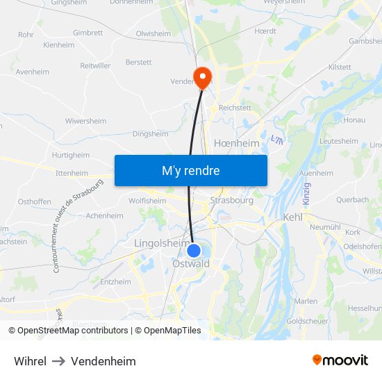 Wihrel to Vendenheim map