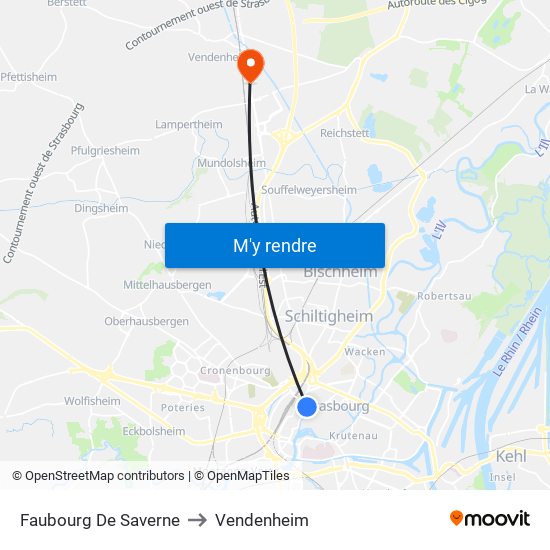 Faubourg De Saverne to Vendenheim map