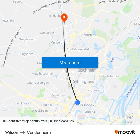 Wilson to Vendenheim map