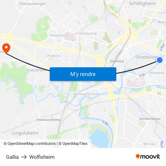 Gallia to Wolfisheim map