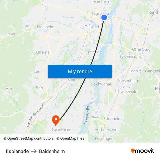 Esplanade to Baldenheim map