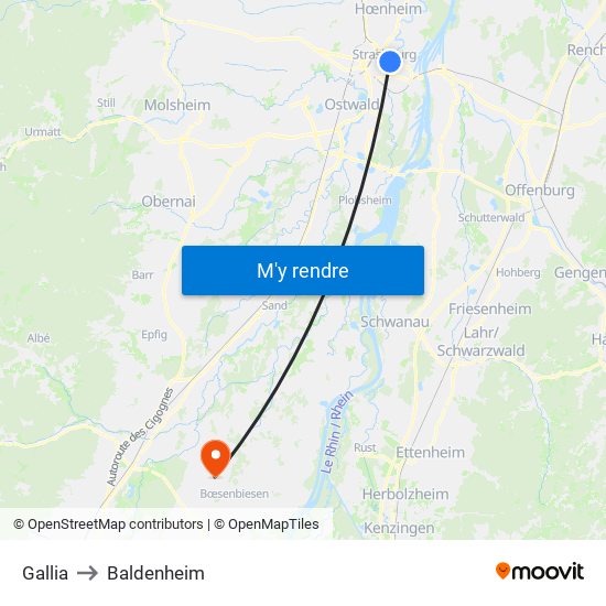 Gallia to Baldenheim map