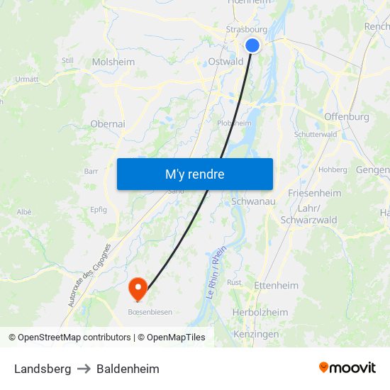 Landsberg to Baldenheim map