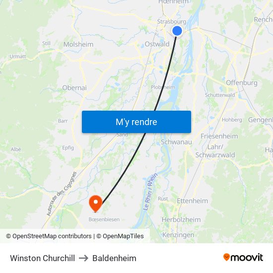 Winston Churchill to Baldenheim map