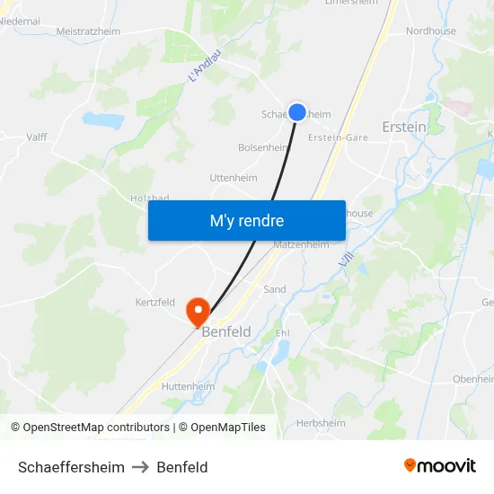 Schaeffersheim to Benfeld map