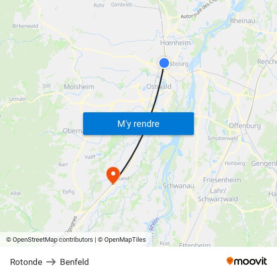 Rotonde to Benfeld map