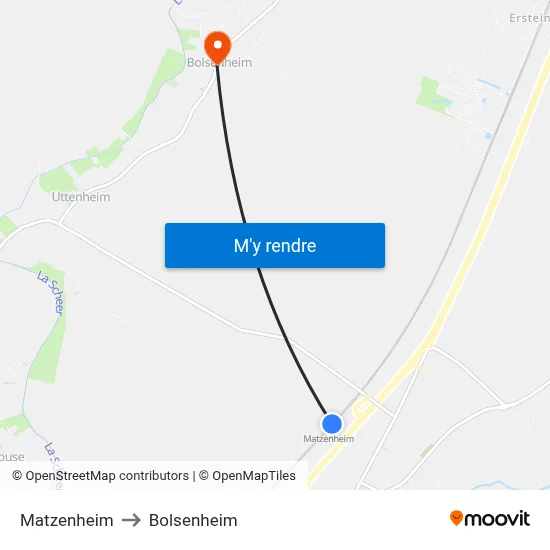 Matzenheim to Bolsenheim map