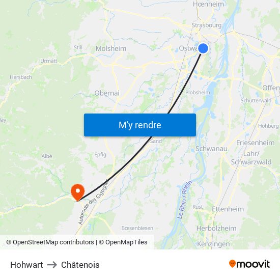 Hohwart to Châtenois map