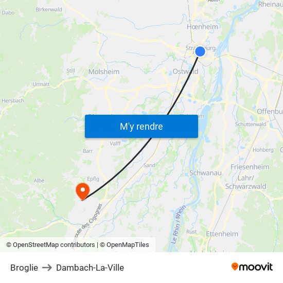 Broglie to Dambach-La-Ville map