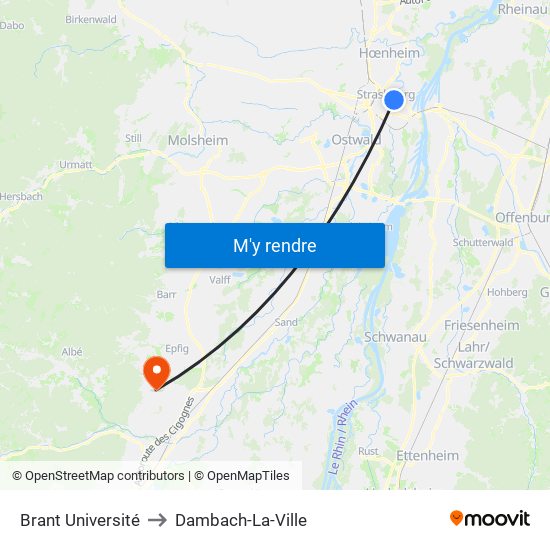 Brant Université to Dambach-La-Ville map