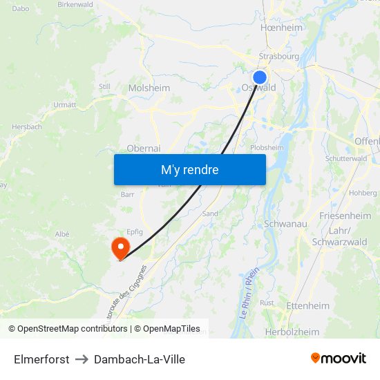 Elmerforst to Dambach-La-Ville map