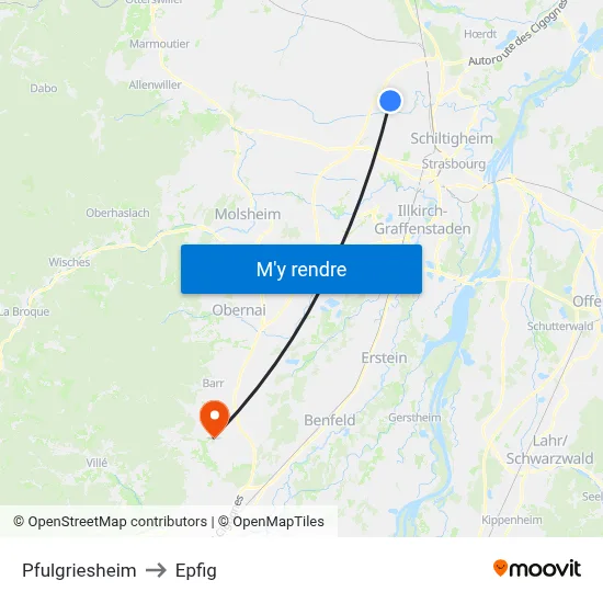 Pfulgriesheim to Epfig map