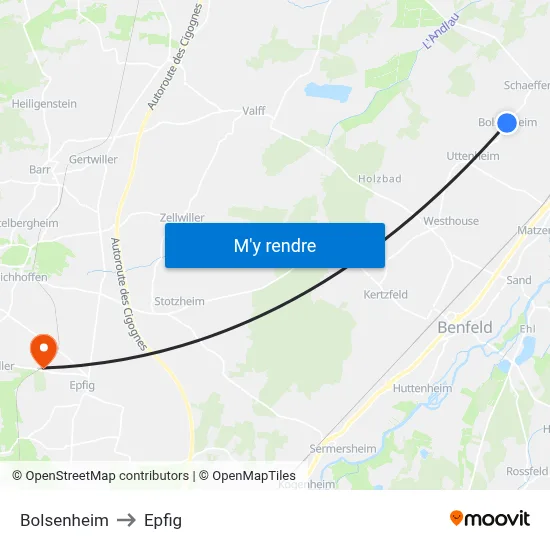 Bolsenheim to Epfig map