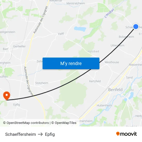 Schaeffersheim to Epfig map