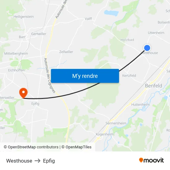Westhouse to Epfig map