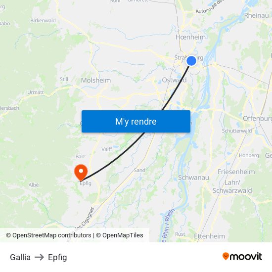 Gallia to Epfig map