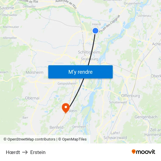 Hœrdt to Erstein map