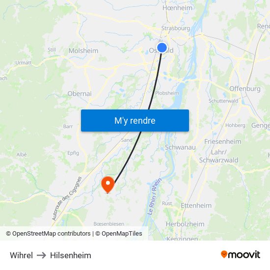 Wihrel to Hilsenheim map