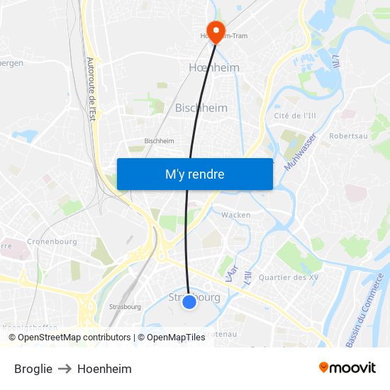 Broglie to Hoenheim map