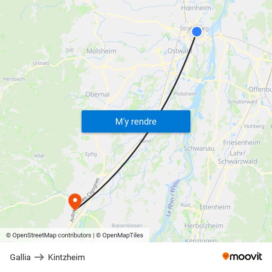 Gallia to Kintzheim map