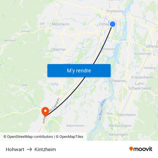 Hohwart to Kintzheim map