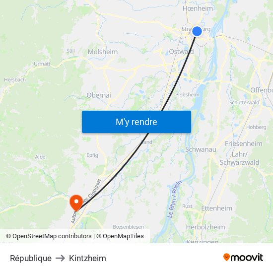 République to Kintzheim map