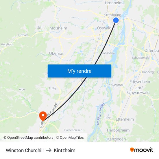 Winston Churchill to Kintzheim map