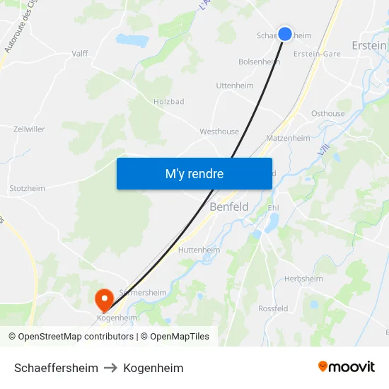 Schaeffersheim to Kogenheim map