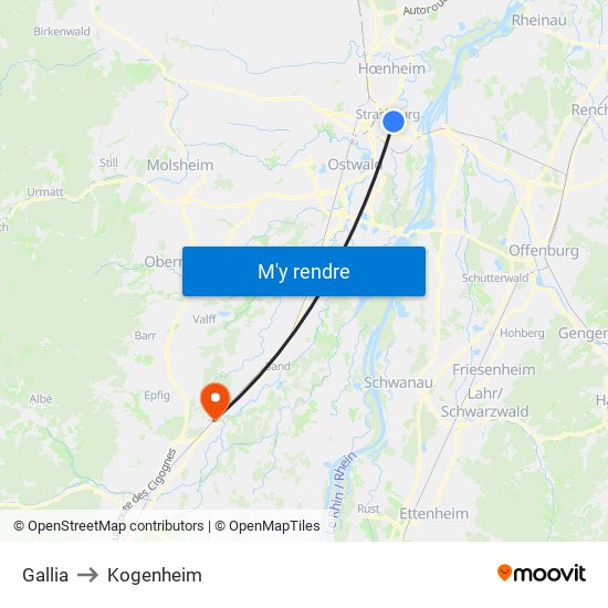 Gallia to Kogenheim map