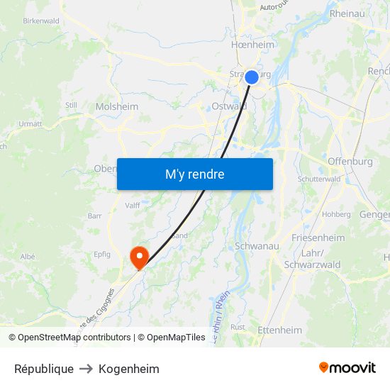 République to Kogenheim map