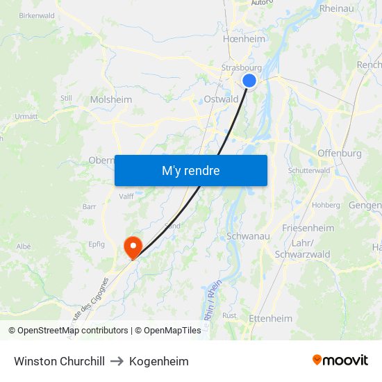 Winston Churchill to Kogenheim map