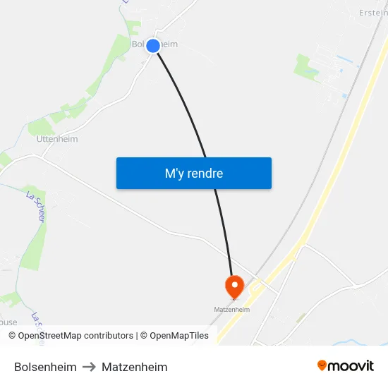 Bolsenheim to Matzenheim map