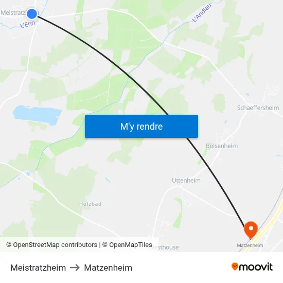 Meistratzheim to Matzenheim map