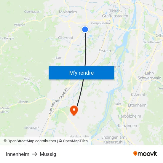 Innenheim to Mussig map