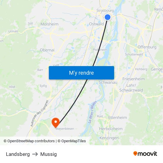Landsberg to Mussig map