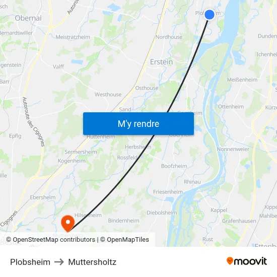 Plobsheim to Muttersholtz map