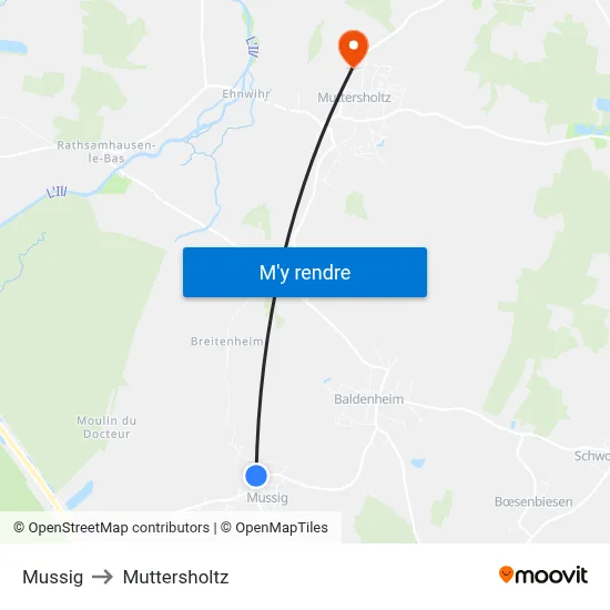 Mussig to Muttersholtz map
