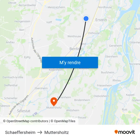 Schaeffersheim to Muttersholtz map
