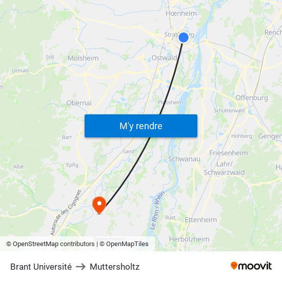 Brant Université to Muttersholtz map