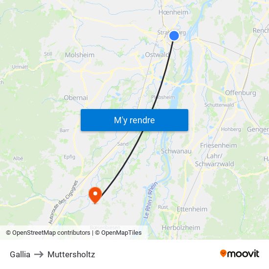 Gallia to Muttersholtz map