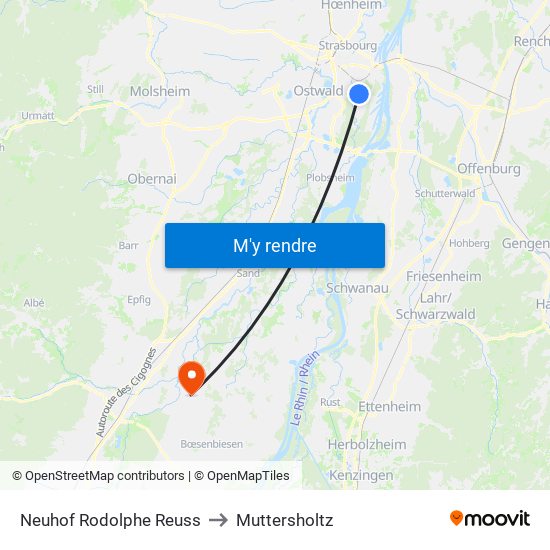 Neuhof Rodolphe Reuss to Muttersholtz map