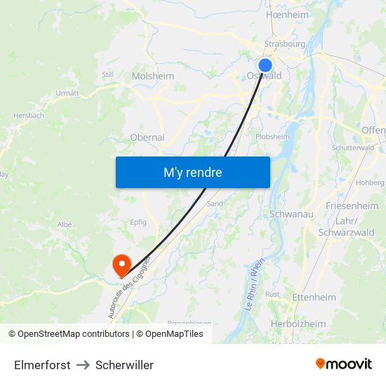 Elmerforst to Scherwiller map