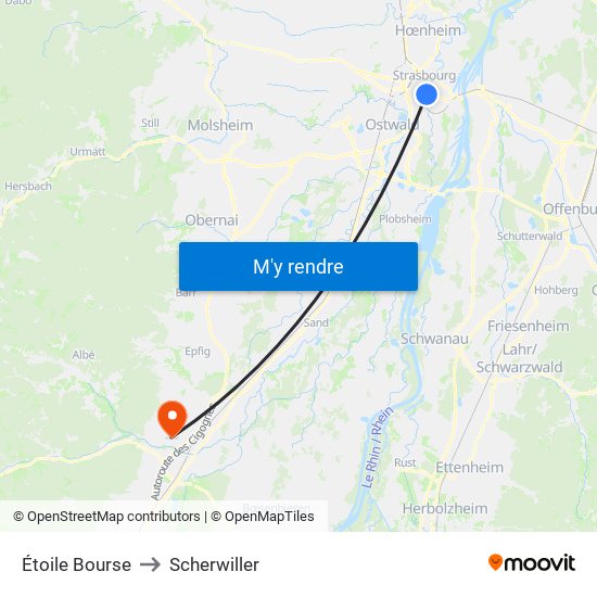 Étoile Bourse to Scherwiller map