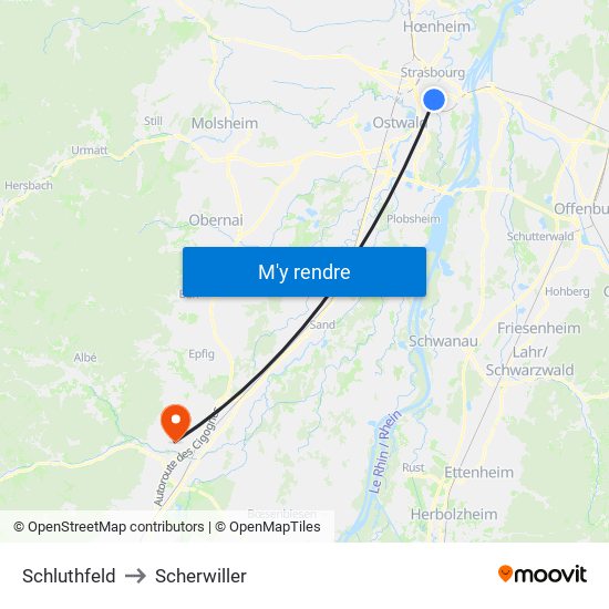 Schluthfeld to Scherwiller map